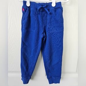 Polo Ralph Lauren Little Boy's Royal Blue Sweatpants Jogger Red Pony Size 4